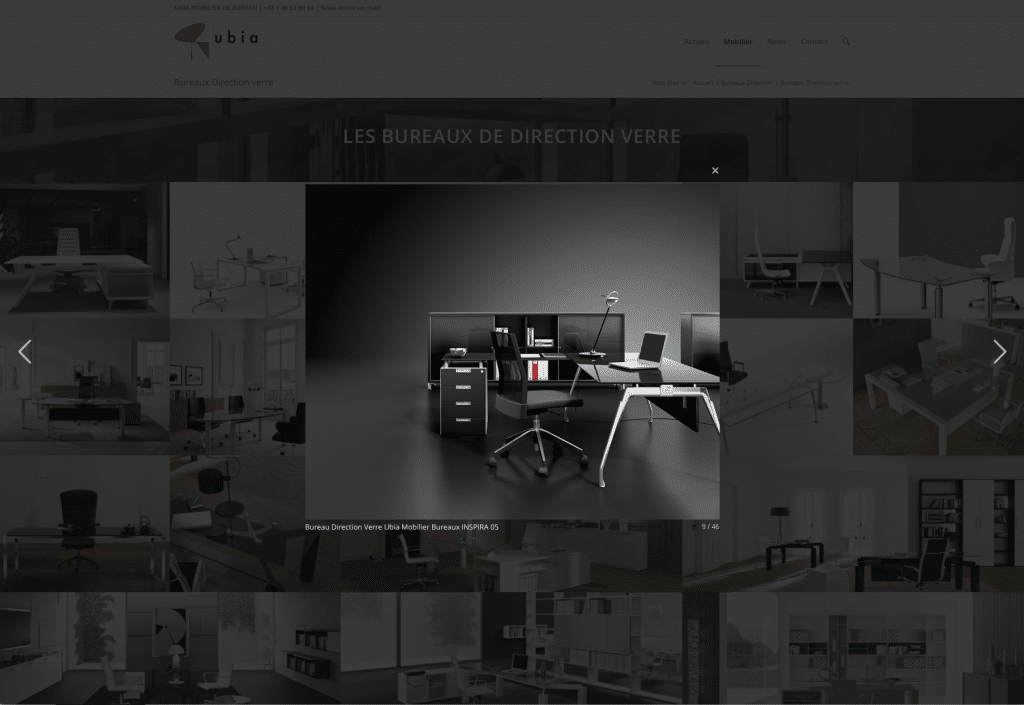 Création site web Ubia-mobilier.fr Ubia mobilier de bureau