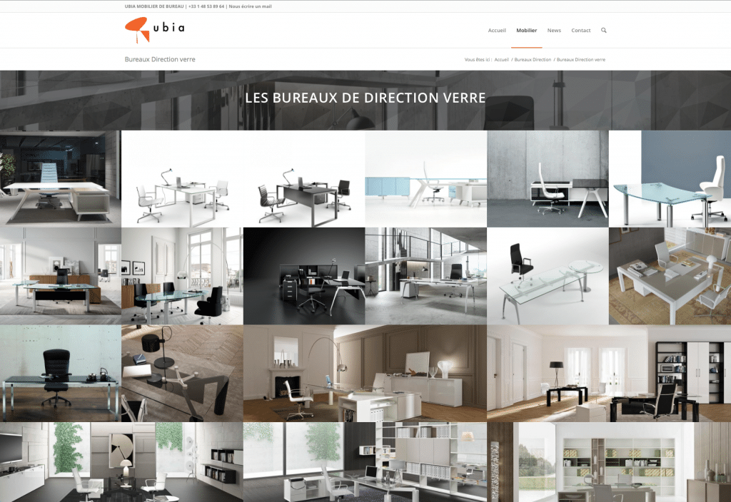 Création site web Ubia-mobilier.fr Ubia mobilier de bureau